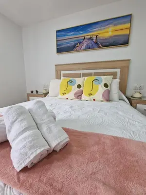 Cama o camas de una habitación en Alojamientos Agaete Pueblo Nº7