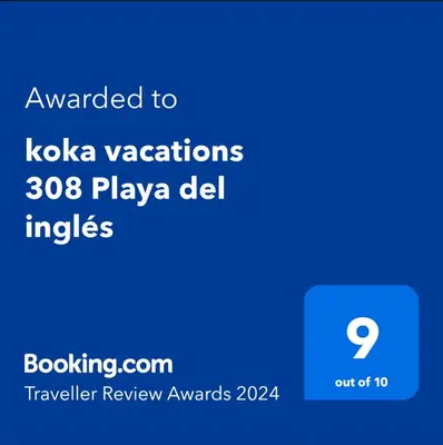 Certificado, premio, señal o documento que está expuesto en koka vacations 308 Playa del inglés