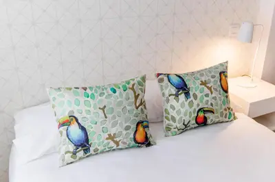 Cama o camas de una habitación en Apartamento en el barrio de Triana V76