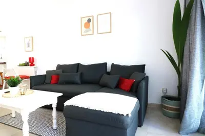 Zona de estar de Bungalow - Piscina climatizada - Playa del Inglés