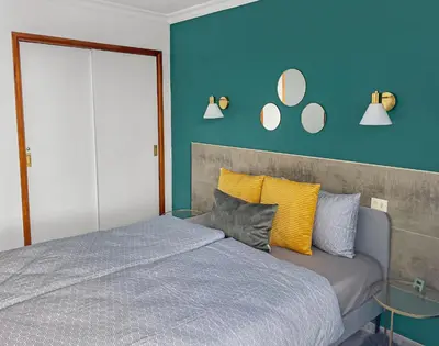 Cama o camas de una habitación en Beach Front Apartment Patalavaca- Endless Ocean View