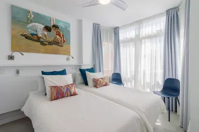 Cama o camas de una habitación en Over the Sea Los Lisos