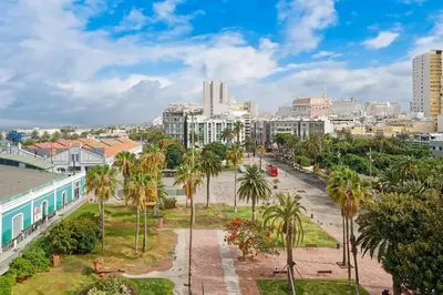 Vista general de Las Palmas de Gran Canaria o vista desde el apartamento
