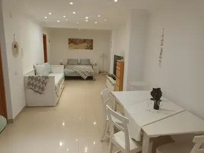 Cama o camas de una habitación en As de guía, playa de las canteras Vv