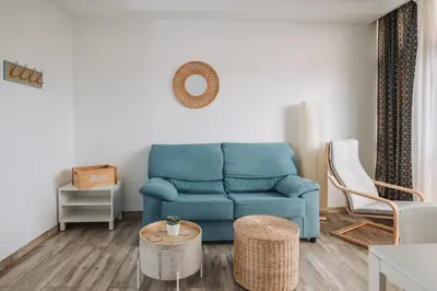 Zona de estar de Beachfront Apartment incl highspeed WIFI