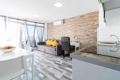Zona de estar de Blue sky, apartamento vista oceano