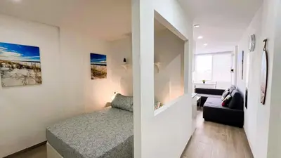 Cama o camas de una habitación en Seaview estudio
