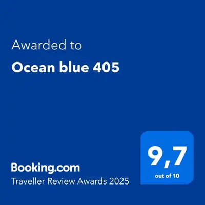 Certificado, premio, señal o documento que está expuesto en Ocean blue 405