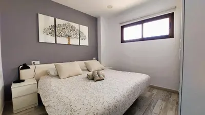 Cama o camas de una habitación en AGAETE PARQUE: APARTAMENTO VISTA PISCINA