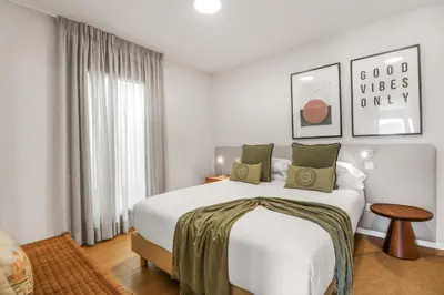 Cama o camas de una habitación en Agaete 2BR Coastal Retreat