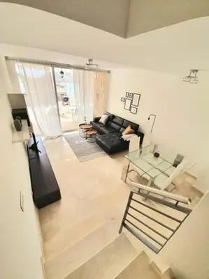 Zona de estar de Ocean Apartment Tauro, Fast WI-FI, Pool, Terrace