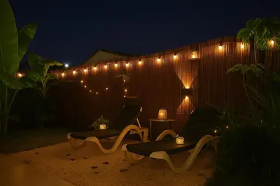 Plano de BuzzStays: 1-Bed Bungalow, Garden, Near Yumbo & Beach