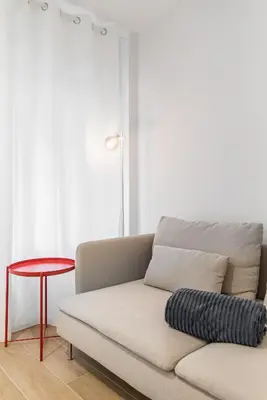 Zona de estar de Home2Book Cozy & Chic Apartment near the Beach