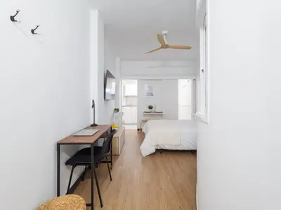 Cama o camas de una habitación en Precioso estudio en Las Canteras
