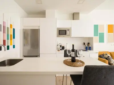 Una cocina o zona de cocina en Bello estudio cerca Playa de las Canteras, con ascensor BT1B