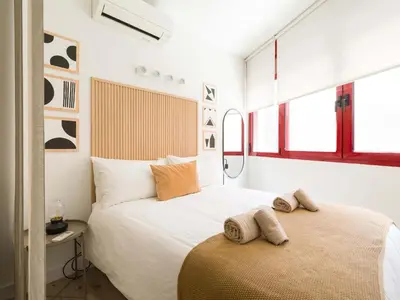 Cama o camas de una habitación en Gran estudio, cerca playa de Las Canteras, BT1C
