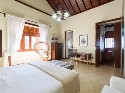Cama o camas de una habitación en Villa with Pool and sea views in Banana Plantation by CanaryScape