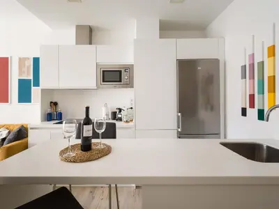 Una cocina o zona de cocina en Fantástico estudio con ascensor Playa de Las Canteras BT3c