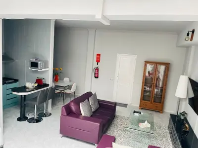 Una televisión o centro de entretenimiento en Basement Apartment