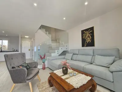 Zona de estar de Exclusive villa with heated saltwater pool, roof terrace with beautiful views in Mogán
