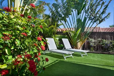 Jardín al aire libre en Happy scape bungalow with relaxing garden