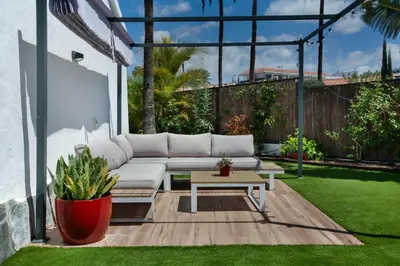 Jardín al aire libre en Happy scape bungalow with relaxing garden