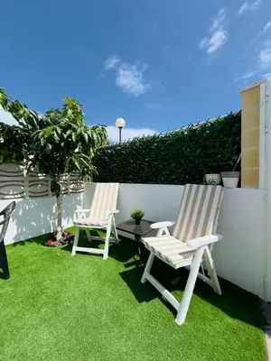 Jardín al aire libre en Bungalow Vista Dunas 32