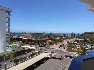 Vista general de Playa del Inglés o vista desde el apartamento