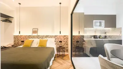 Cama o camas de una habitación en Gran Canaria Beach Folks