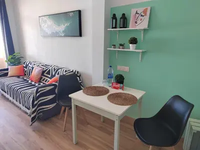 Zona de estar de Luas Beachfront house las Canteras