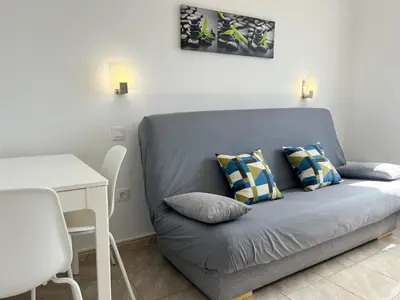 Zona de estar de Beautiful apartment near the sea in Arguineguín