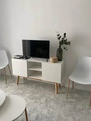 Una televisión o centro de entretenimiento en Nice cozy apartment near the dunes