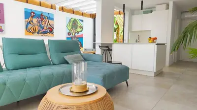 Zona de estar de Stylish Holiday Home with Sea View in Maspalomas