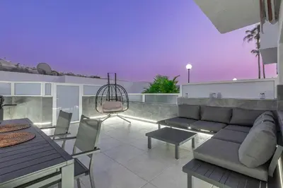 Zona de estar de Apartment with heated pool and sea view