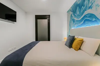 Cama o camas de una habitación en Agaete Family Escape Garden & Pool