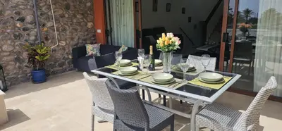 Un patio o zona al aire libre en Villa LULA - Anfi Tauro Golf