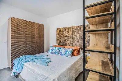Cama o camas de una habitación en Telde City Loft With Solarium