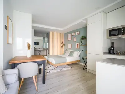 Una cocina o zona de cocina en Moderno estudio & zona gourmet & shopping GB2B