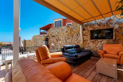 Zona de estar de Magnificent 5-star very large luxury villa sea view jacuzzi and heated pool