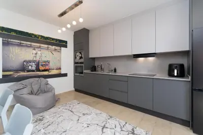 Una cocina o zona de cocina en PAMRO moderner Bungalow - 4 Schlafzimmer - 2 Bäder - Whirpool - Ferienanlage mit Pool - Familienfreundlich