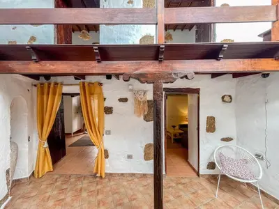 Cama o camas de una habitación en Casa Libelvik en pleno centro Galdar con Terraza