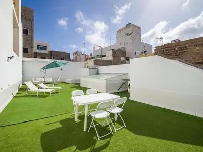 Un patio o zona al aire libre en Confital Beach Home By CanariasGetaway