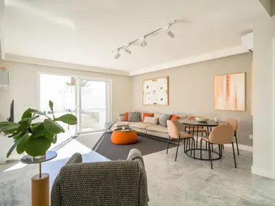 Zona de estar de Porto Mare 42 with heated pool on the Front Line by CanaryScape