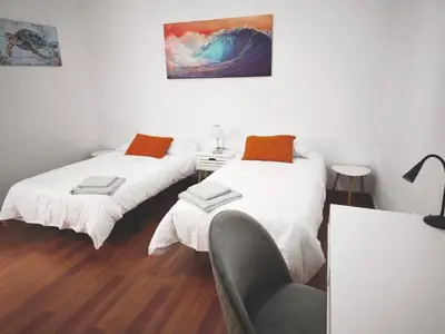 Cama o camas de una habitación en Auditorium and Las Canteras Paradise