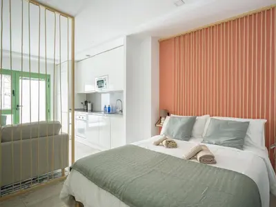 Cama o camas de una habitación en Estudio en barrio historico Las Palmas GB1D