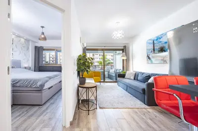 Zona de estar de Luxury Pool View Apartment Iguazu