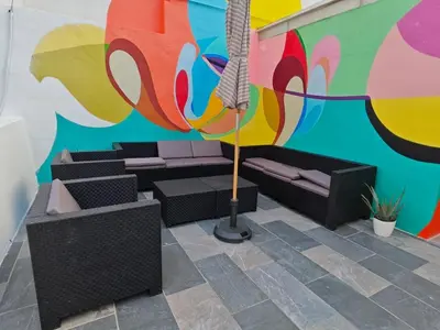 Zona de estar de Town House Near The Beach