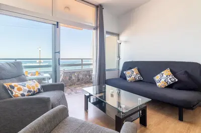 Zona de estar de Seafront Terrace Apartment Las Canteras