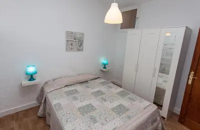 Cama o camas de una habitación en Pozo Izquierdo Apartamento Las Gaviotas