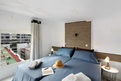 Cama o camas de una habitación en Canteras Samperez